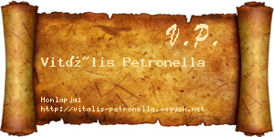Vitális Petronella névjegykártya